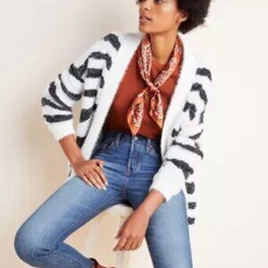 Antropologie | Zebra Eyelash Cardigan | L Petite